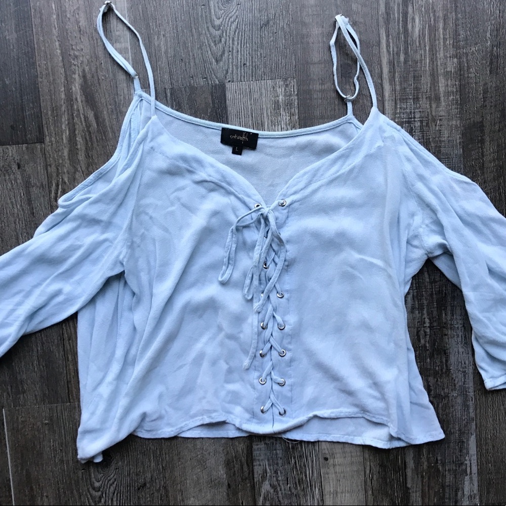 Laced-up Powder Blue Top🦋